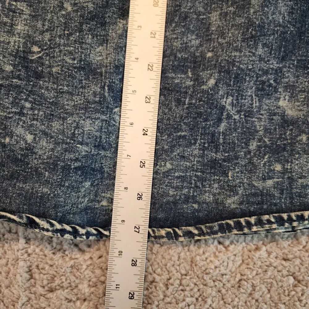Rok Shirt Mens Size Small Blue Button Up Short Sleeve Y2K Retro Denim - Picture 6 of 7